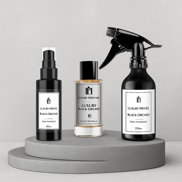 Luxury Black Orchid – Parfum Mixte au choix : Corps, Maison, Voiture ou Coffret Cadeau