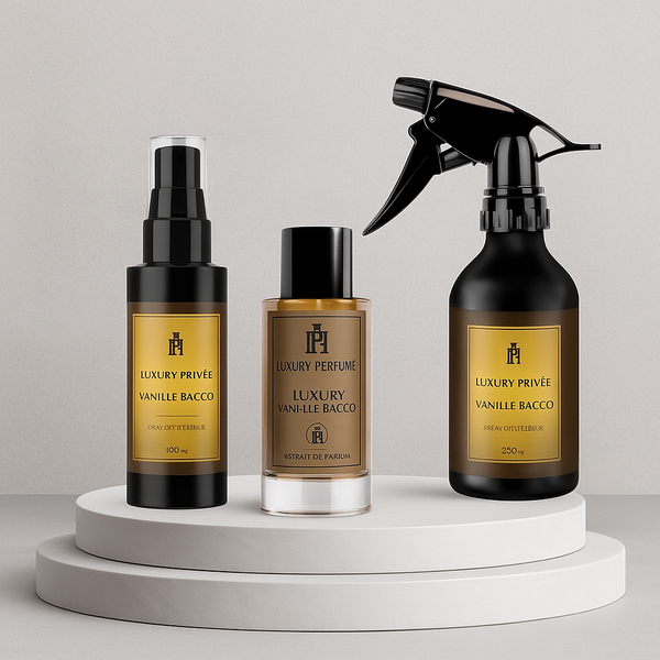 Luxury Vanille Bacco – Parfum Mixte au choix : Corps, Maison, Voiture ou Coffret Cadeau